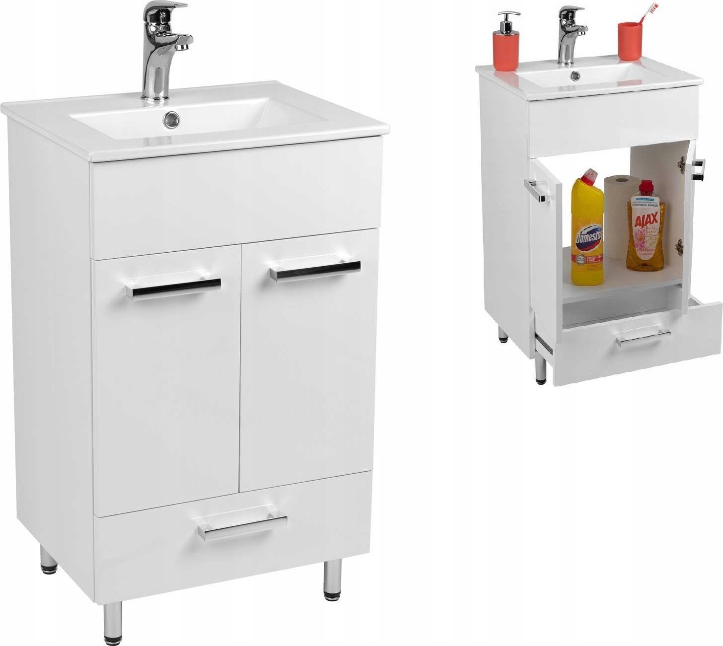 Stamar Szafka z umywalką 50 x40 stojąca połysk szuflada