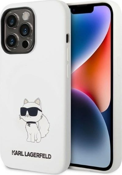 Karl Lagerfeld Etui Karl Lagerfeld KLHMP14XSNCHBCH Apple iPhone 14 Pro Max hardcase biały/white Silicone Choupette MagSafe