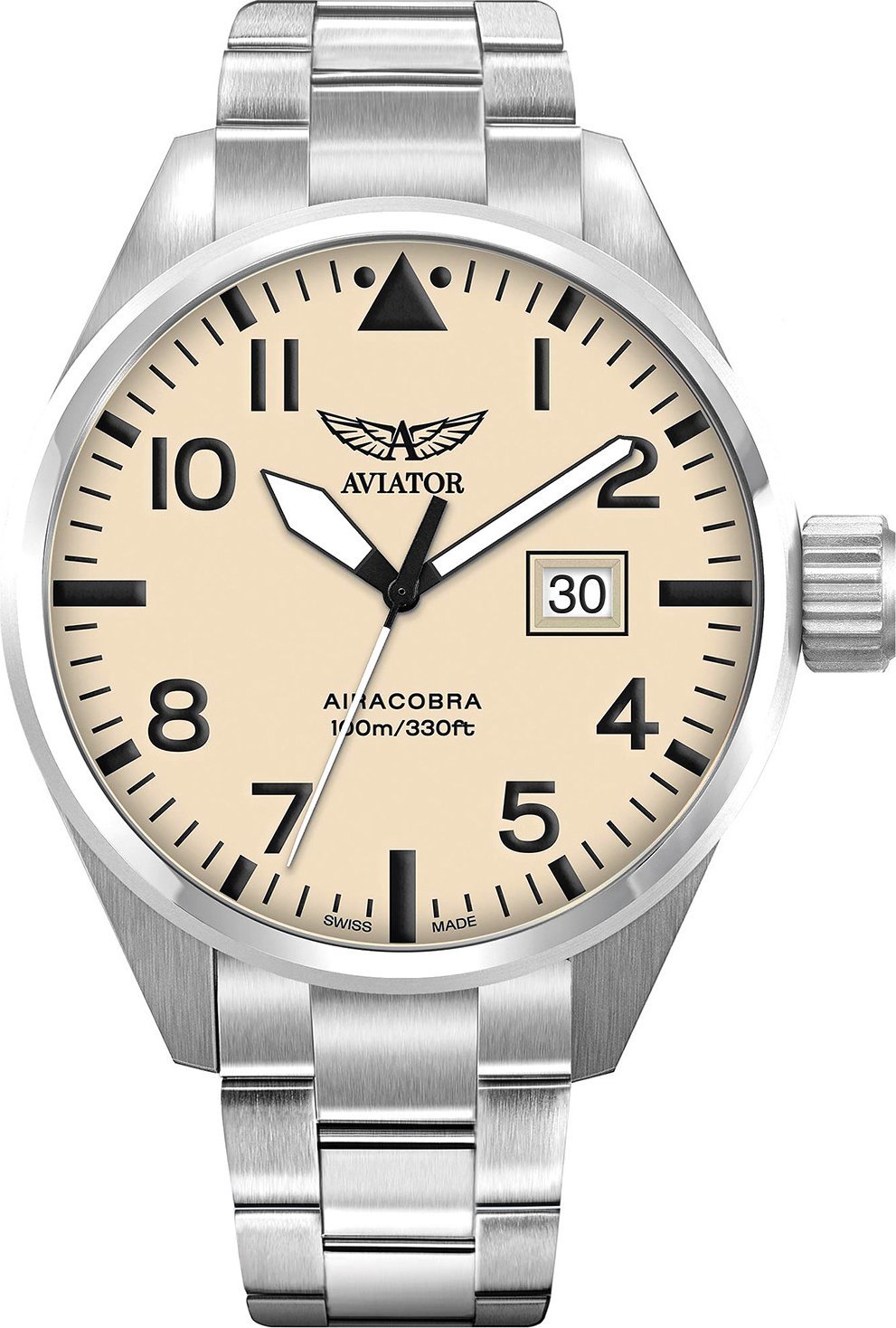 Zegarek Aviator Zegarek męski Aviator V.1.22.0.190.5 srebrny