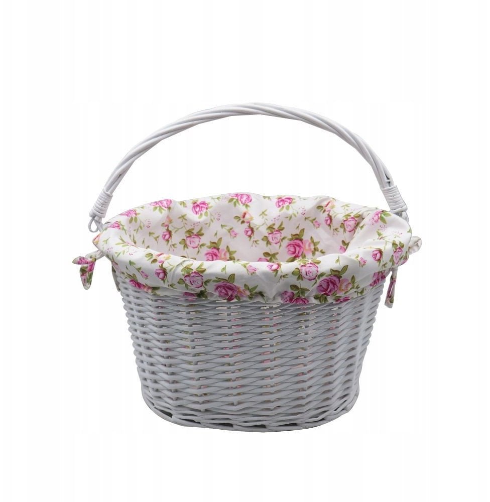 Kosz z wikliny materiałową wyściółką FSBKT-037-1 biały