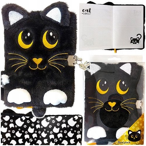 Pamiętnik z kłódką 3D włochacz A5 96k My Little Friend Night cat