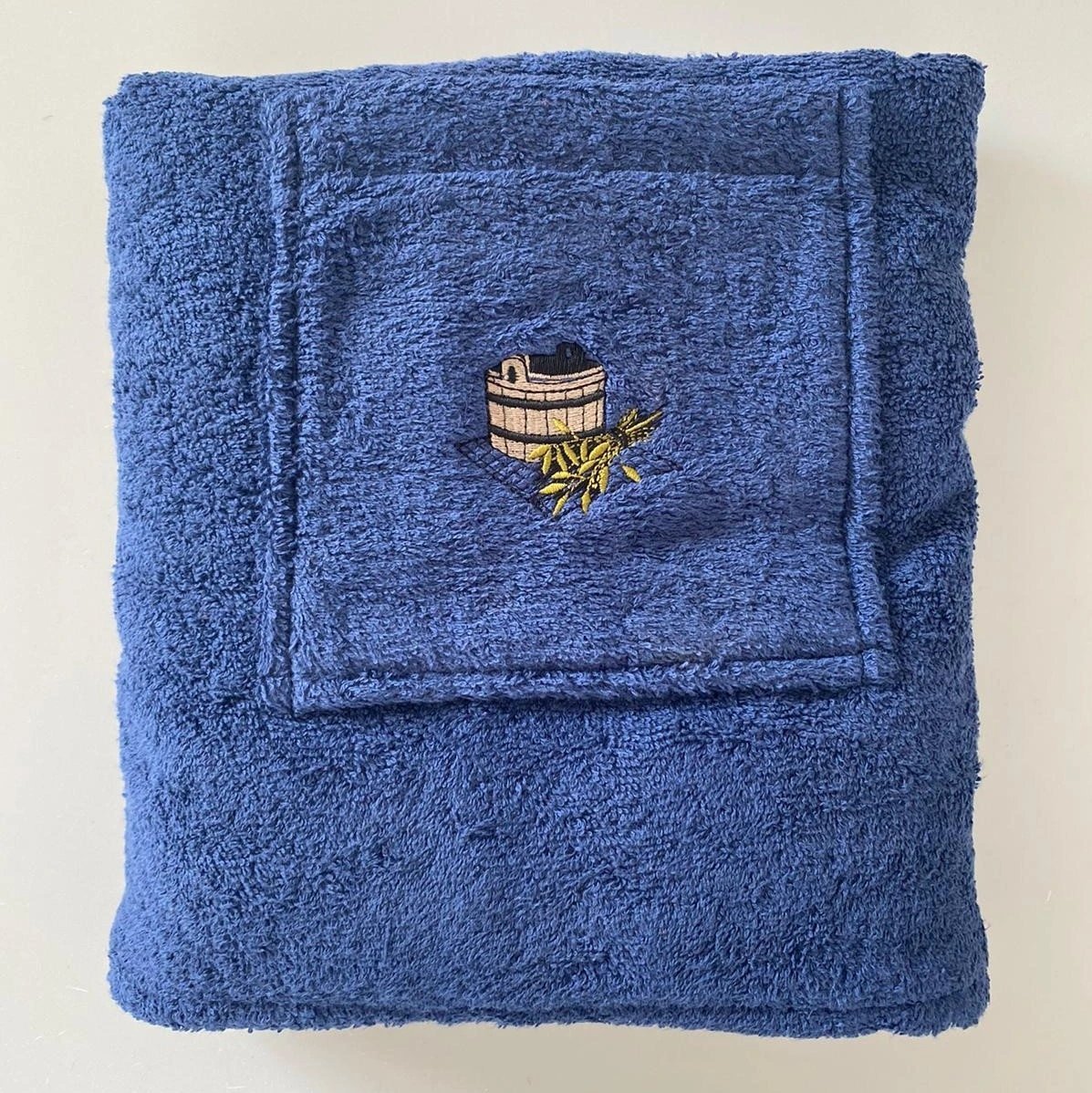 JetWorld Kilt do sauny dla mężczyzn 55×150 cm, niebieski, z bawełny