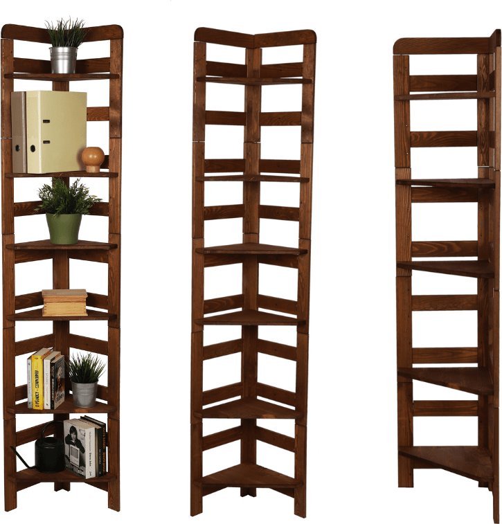 Wamar-Sosenka Regał Modułowy Narożnik 197,6x34,4x34,4cm 6 Półek BERDO Brązowy Olejowany Drewno sosnowe RR2_NZ4X035_0_R0_F1 / Wamar-Sosenka