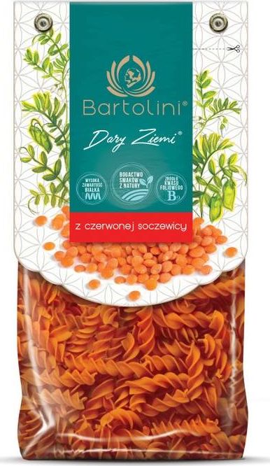 Bartolini Makaron z czerwonej soczewicy - świderki 250 g - Bartolini