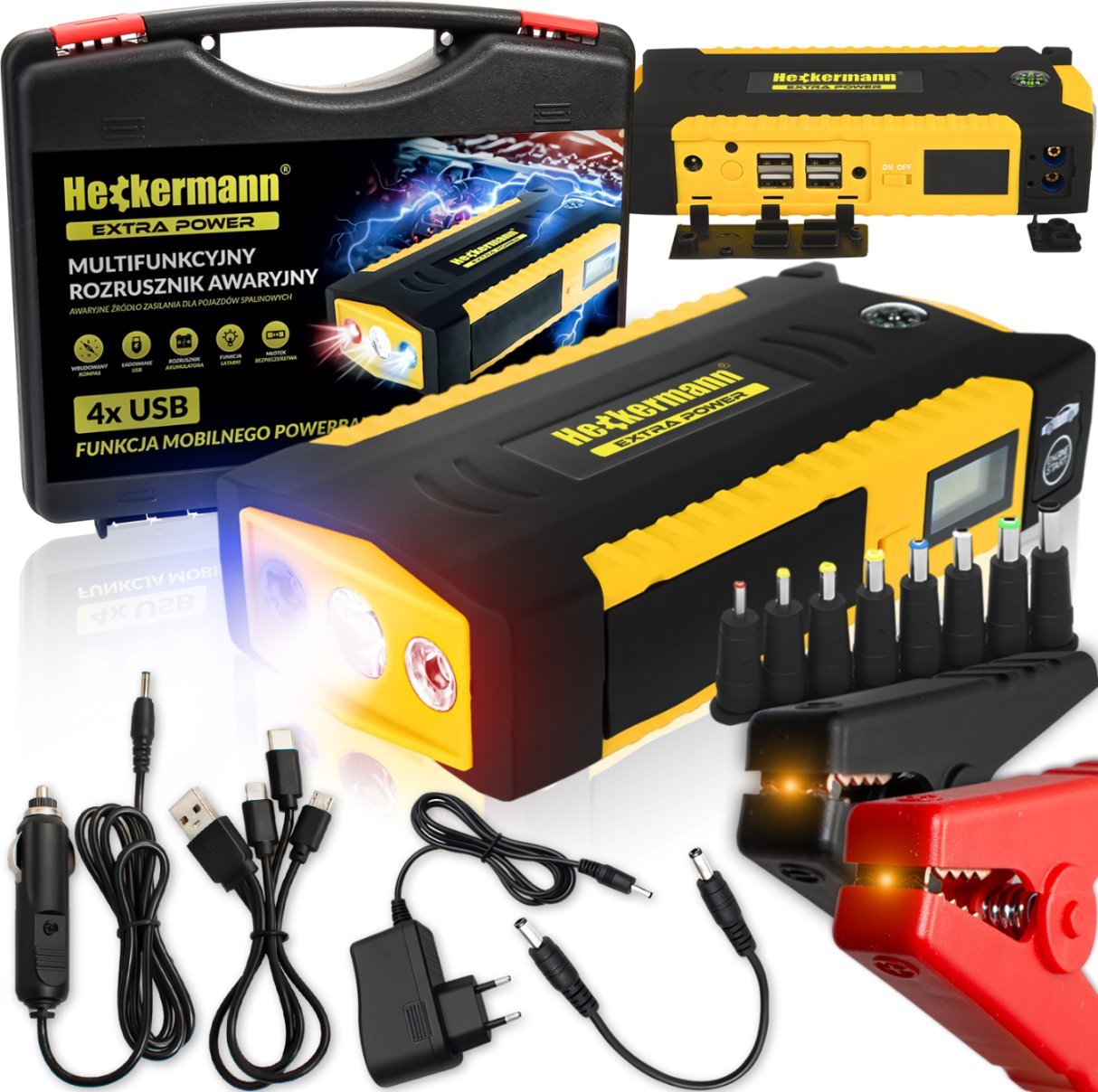 Heckermann Jump starter Heckermann TM19B Zestaw rozruchowy do samochodu POWER BANK 18000mAh