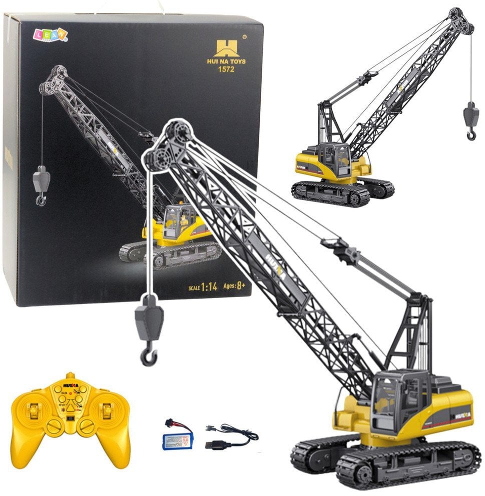 Dźwig Gąsienicowy Żuraw Zdalnie Sterowany RC Światła Dźwięk Huina 1:14