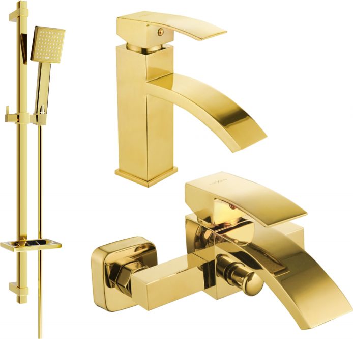 Mexen Mexen Libra DQ45 zestaw wannowy, złoty - 745103DQ45-50