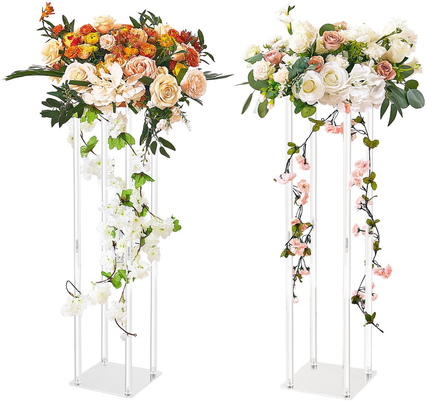 Stojak weselny na salę biały ślub wesele kwietnik kwiaty 2 sztuki 80 cm
