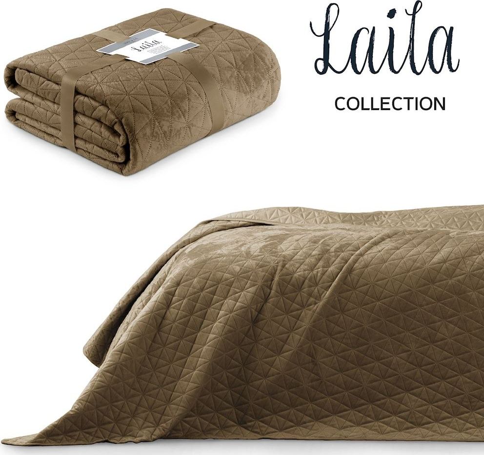 AmeliaHome Narzuta Velvetowa Laila 170x210 Cappuccino