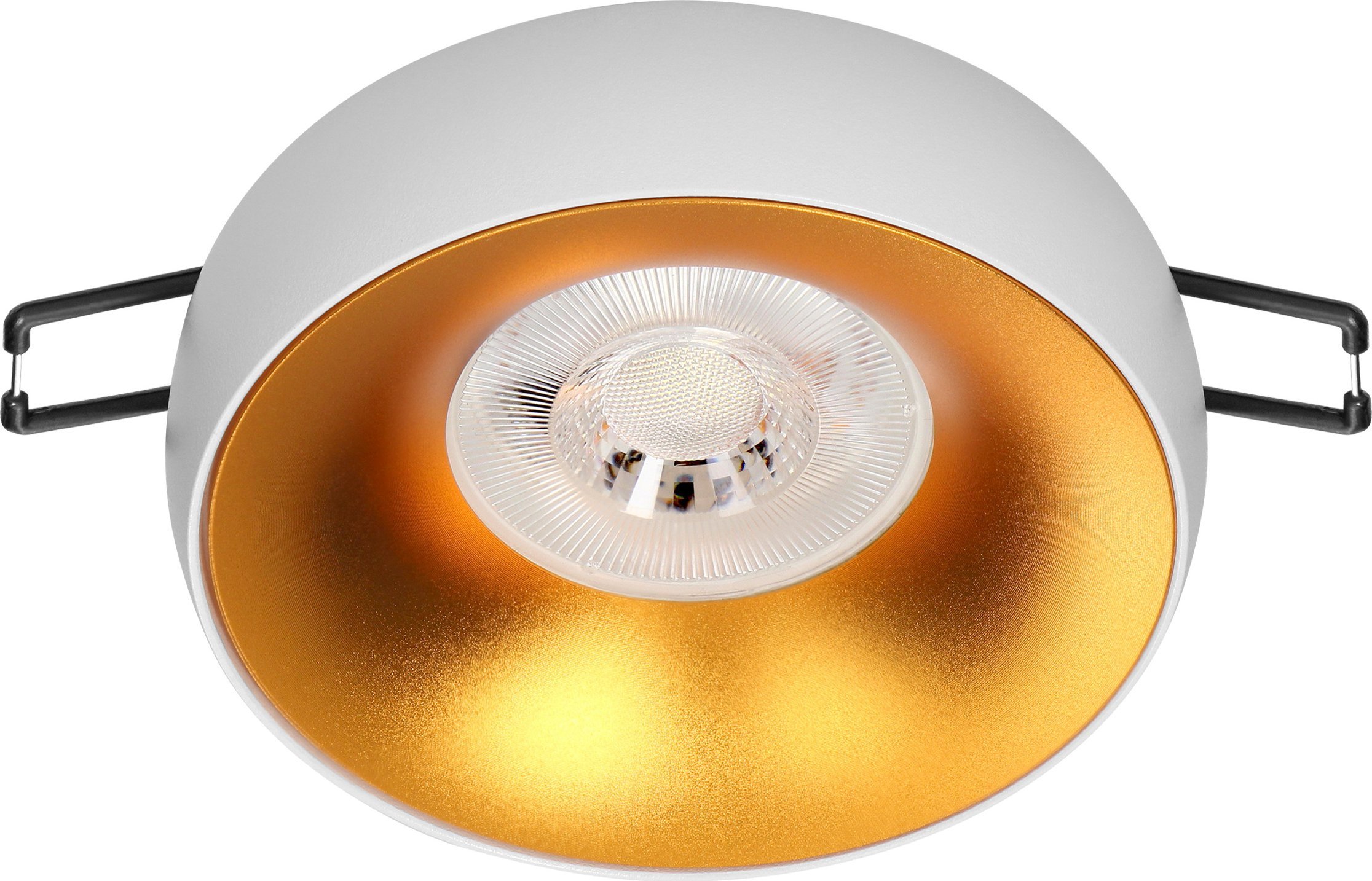 Orno DORADO R, ramka dekoracyjna oprawy punktowej, GU10, okrągła, biało-złota