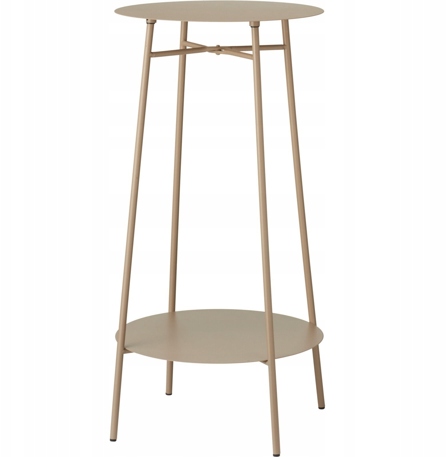 Koopman Stolik beżowy metalowy taboret dwupoziomowy 35x60cm