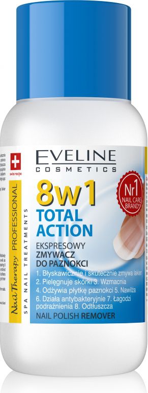 Eveline Nail Therapy Professional Zmywacz do paznokci 8w1 Total Action bezacetonowy 150 ml