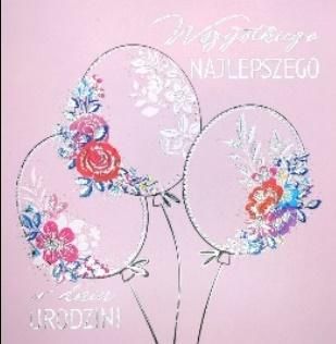 HENRY Karnet KW TŁ Balony glamour