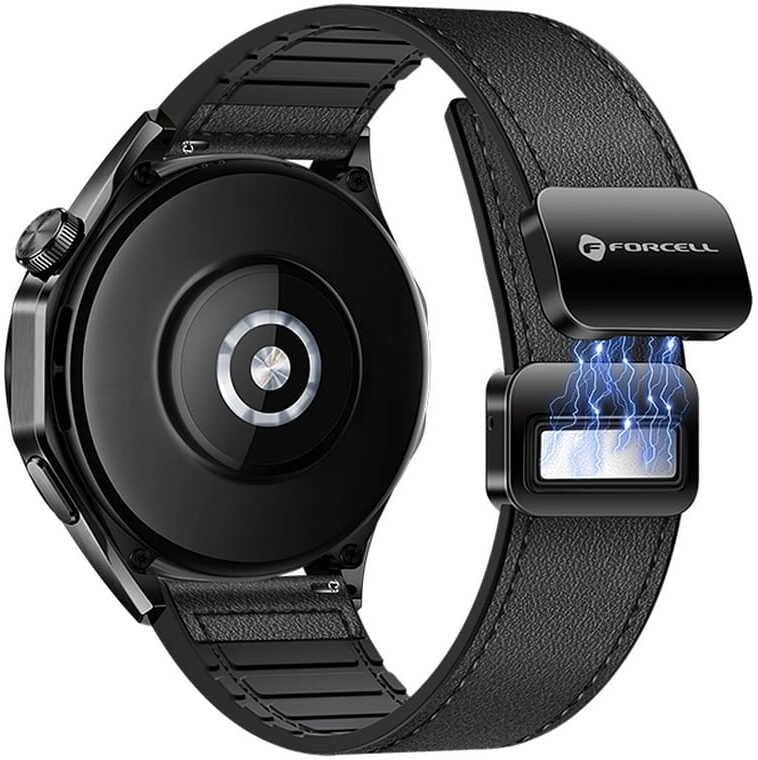 ForCell Pasek do Samsung Galaxy Watch F-Design FS20 magnetyczny skóra 22 mm czarny