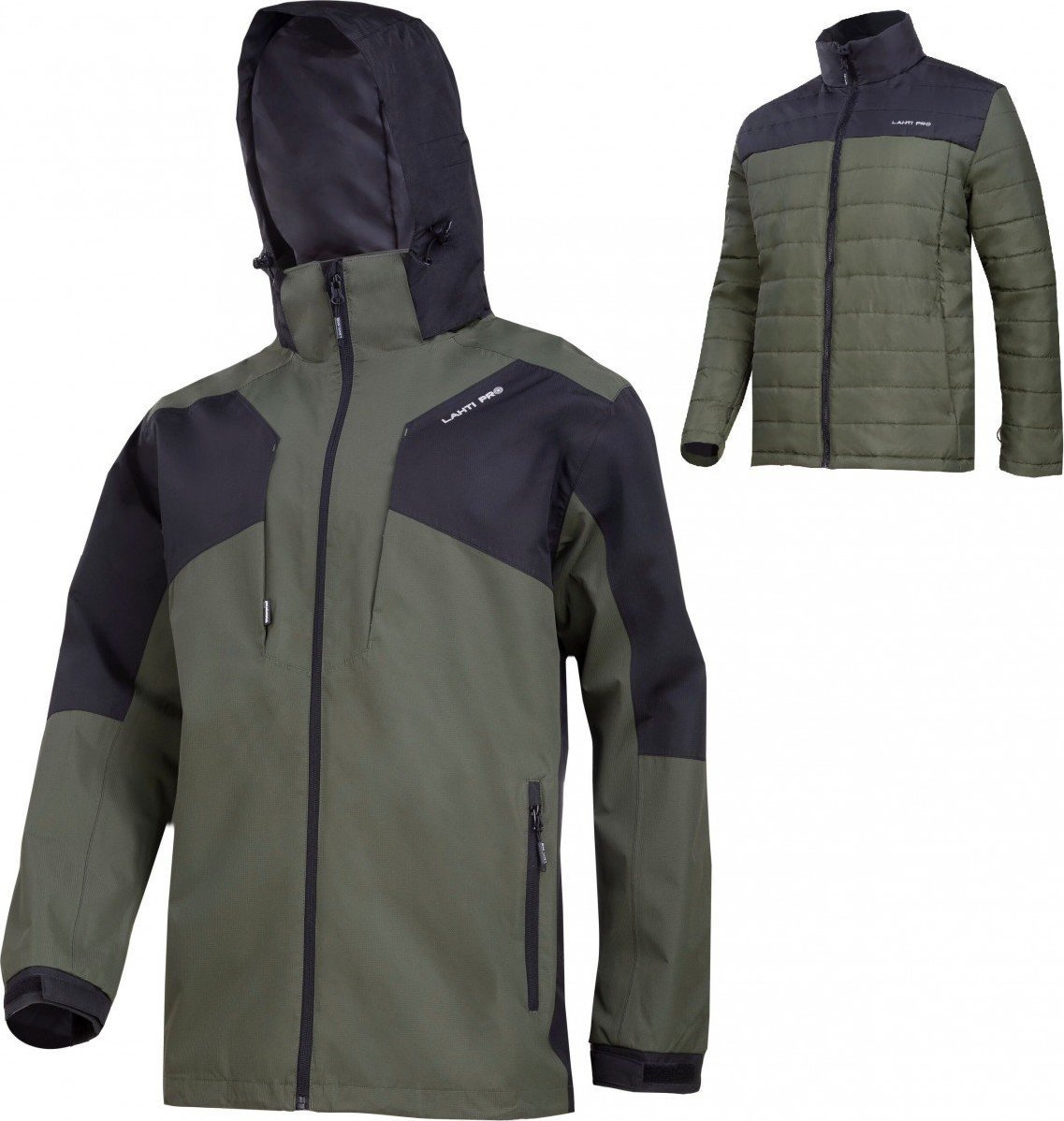 Lahti Pro KURTKA 3W1 Z ODPINANĄ PODPINKĄ ZIEL.-CZAR., "3XL", CE, LAHTI