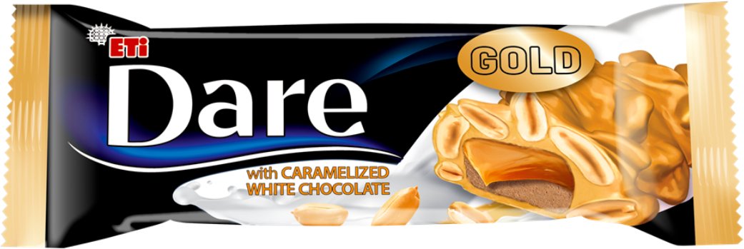 ETI Baton Dare Gold nugatowy z orzeszkami w karmelowej białej czekoladzie 45g