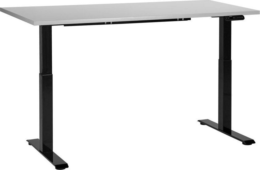 Biurko Beliani Biurko regulowane elektrycznie 160 x 72 cm szaro-czarne DESTIN III