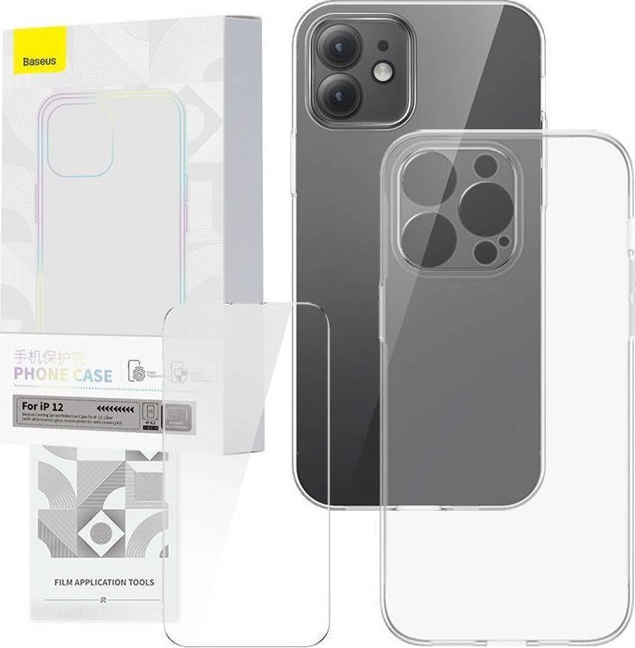 Baseus Zestaw ochronny Baseus Corning przeźroczyste etui i szkło hartowane do iPhone 12