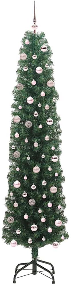 vidaXL Sztuczna choinka z podstawą Zielony 240 cm PVC, stal i plastik