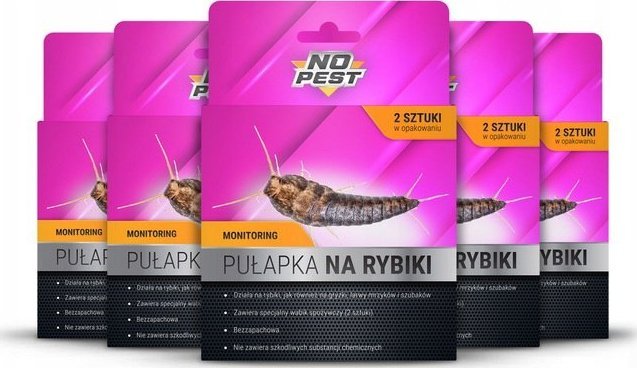 NO PEST Lep na Rybiki i Srebrzyki 10 szt Pułapka Lepowa Środek Sposób Pułapka na Rybiki Cukrowe Srebrzyki