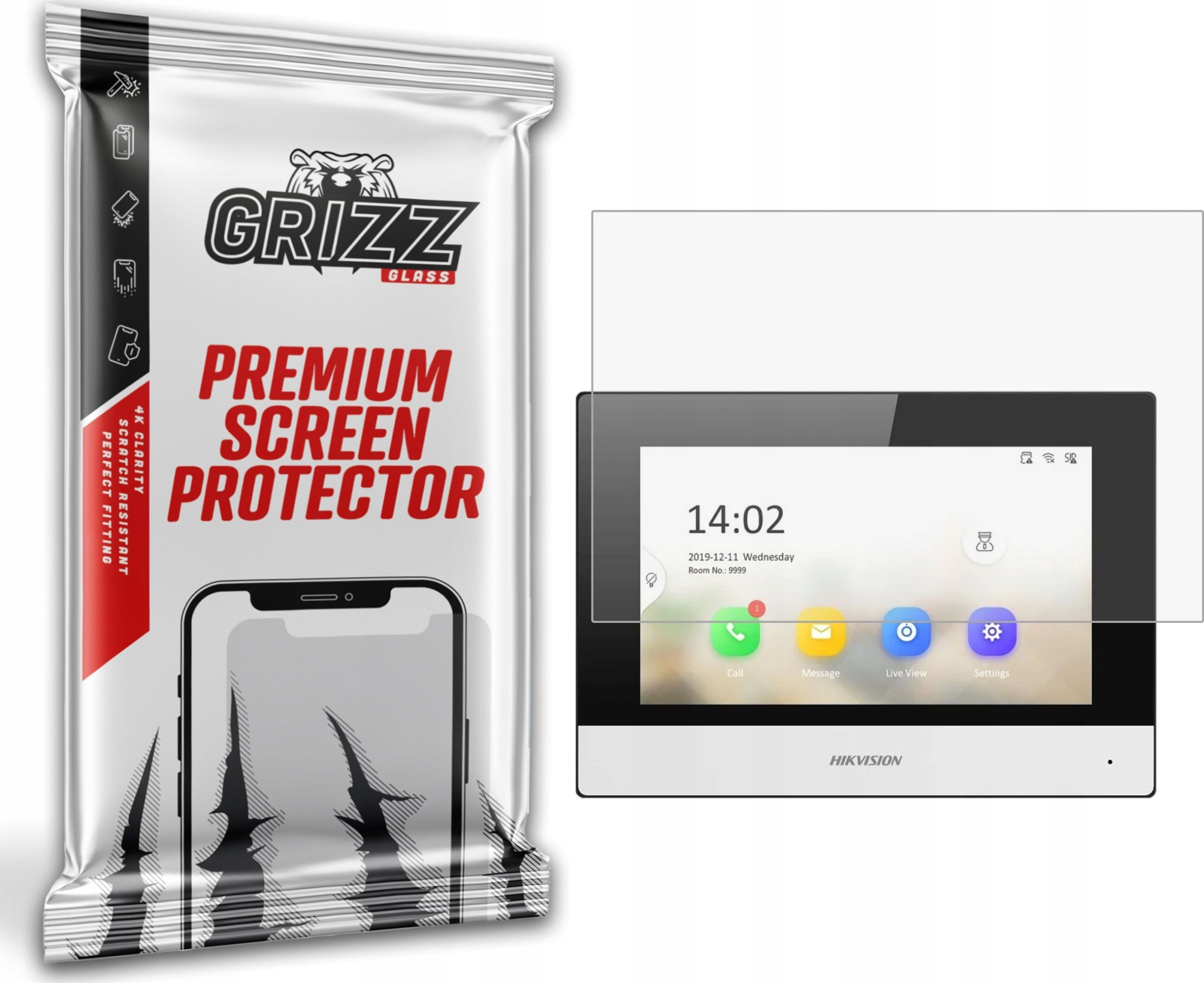 GrizzGlass Folia matowa GrizzGlass PaperScreen do wideodomofonu HIKVISION IP DS-KH8350-WTE1/EU 7"