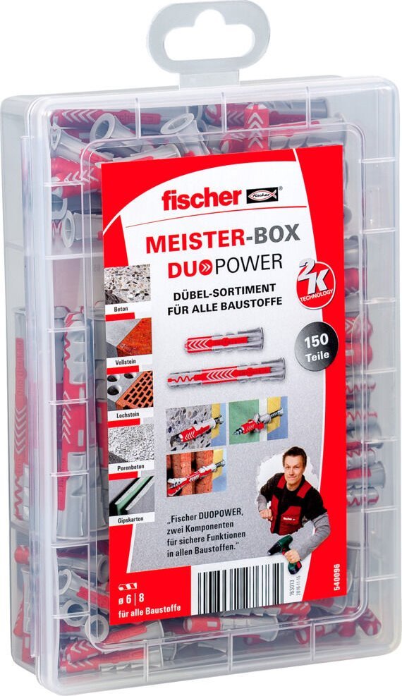 Fischer fischer master box DUOPOWER short / long, dowel (light grey/red, 150 pieces)