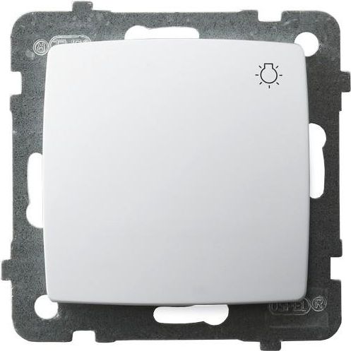 Ospel Łącznik światło Karo pojedynczy zwierny biały (ŁP-5S/m/00)