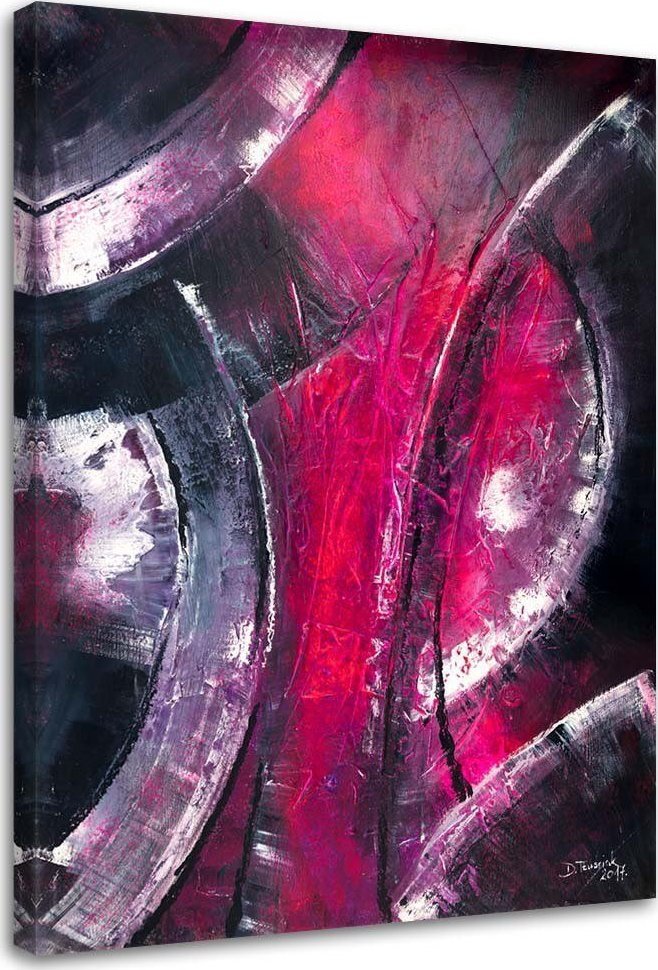 Feeby Obraz na płótnie, Srebrne okręgi abstrakcja - 70x100