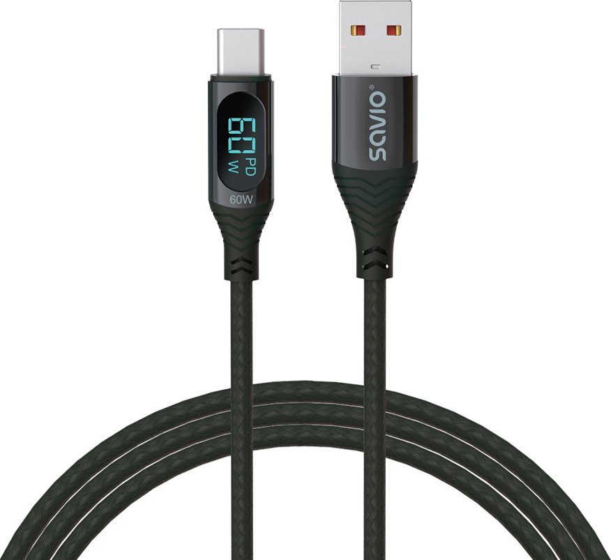 Kabel USB Savio USB-A - USB-C 1 m Czarny (SAVKABELCL-172)