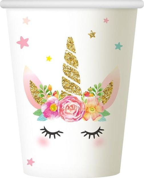 GoDan Kubeczki papierowe urodzinowe Jednorożec 6szt. Godan