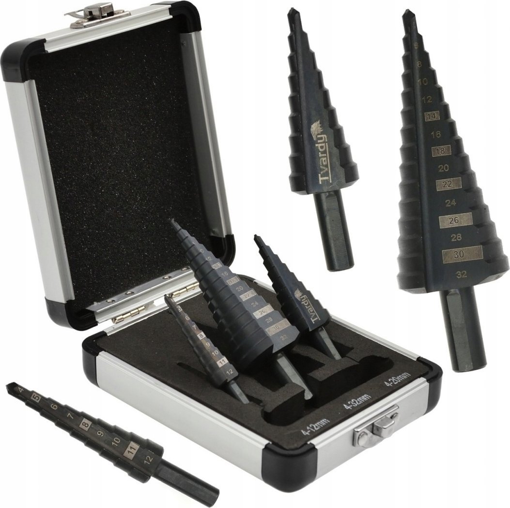 Wiertło Tvardy Zestaw wierteł stożkowych HSS M2 3szt. (4-12,4-20,4-32mm) (50)