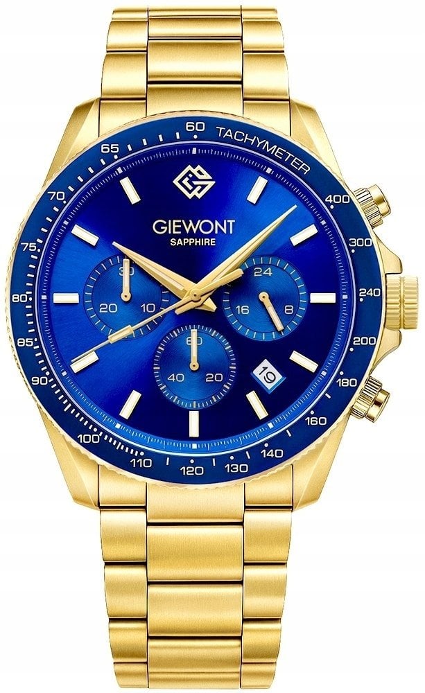 Zegarek Giewont Zegarek Męski Chronograph Sapphire Złoto Niebieski GW3520-B5