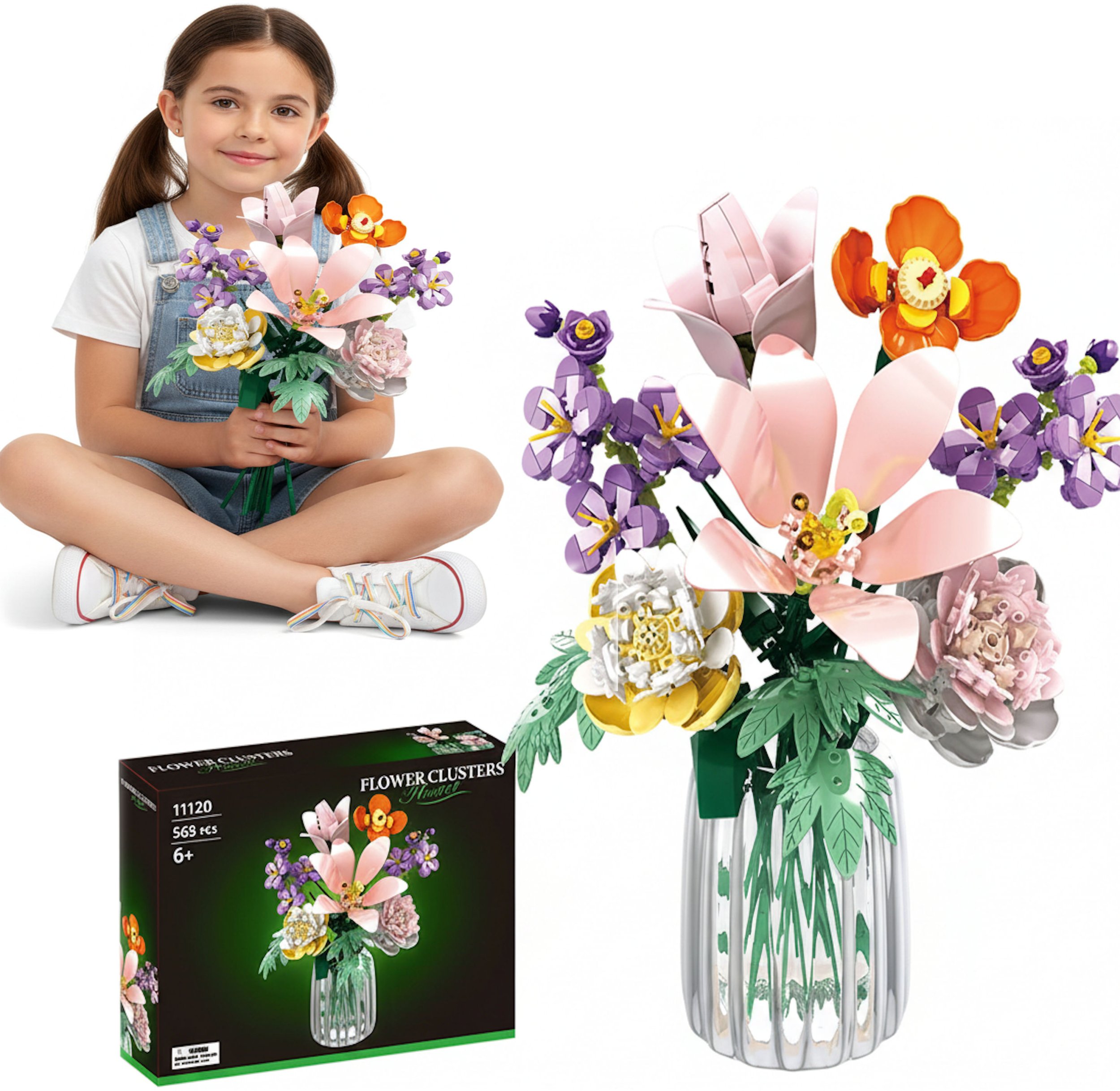 Coil klocki konstrukcyjne zestaw bukiet kwiatów 563 el. elementy