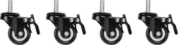 Lanberg Zestaw 4 kółek do szaf rack z gwintem i hamulcem (AK-1601-B)