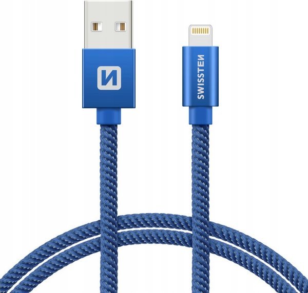 Kabel USB Swissten USB-A - Lightning 1.2 m Niebieski (71523208)
