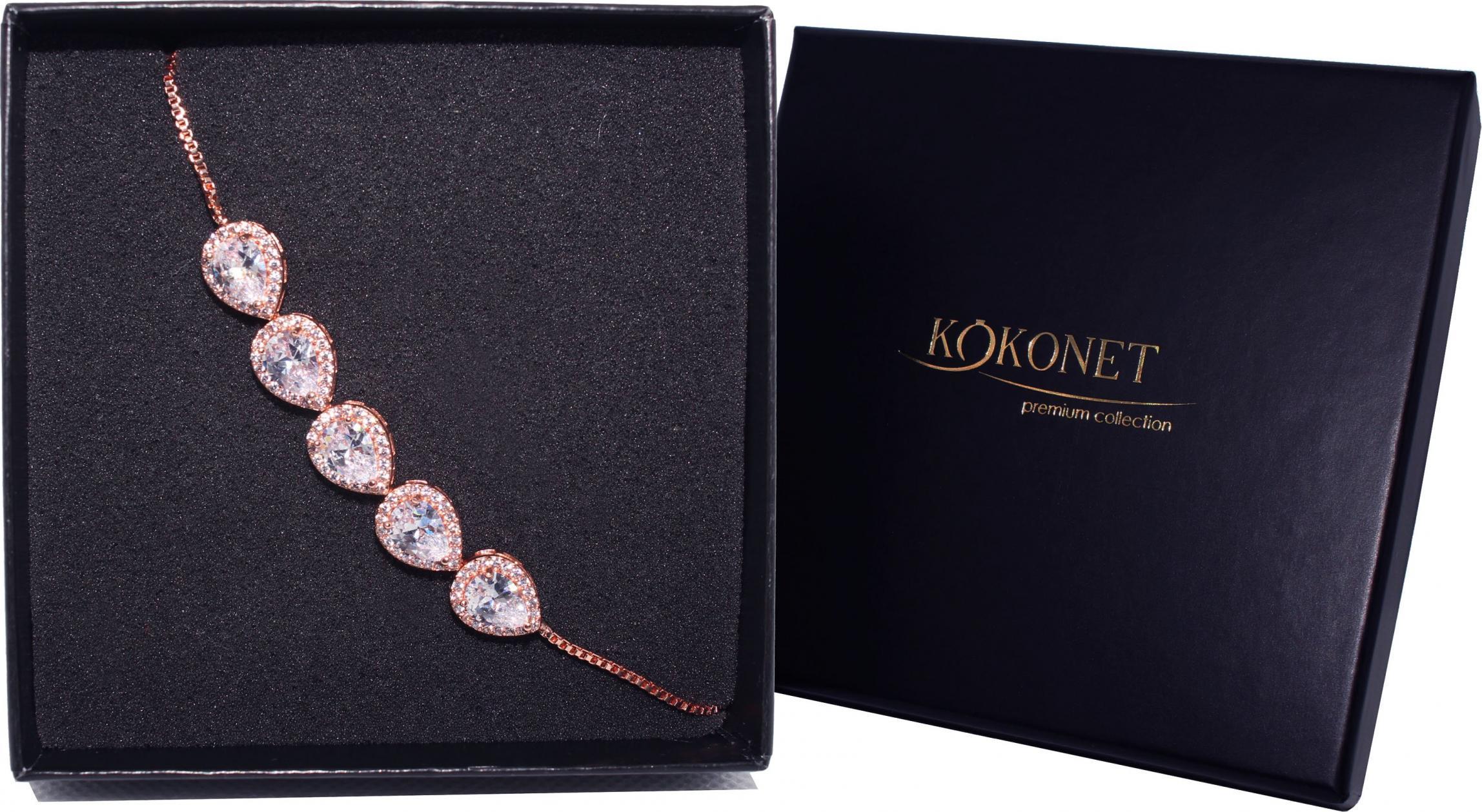 KOKONET BRANSOLETKA regulowana ŚLUBNA różowe złoto JAKOŚĆ