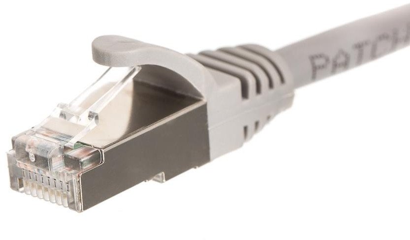 Patchcord RJ45, Netrack osłonka zalewana, kat. 5e FTP/STP, 15m szary