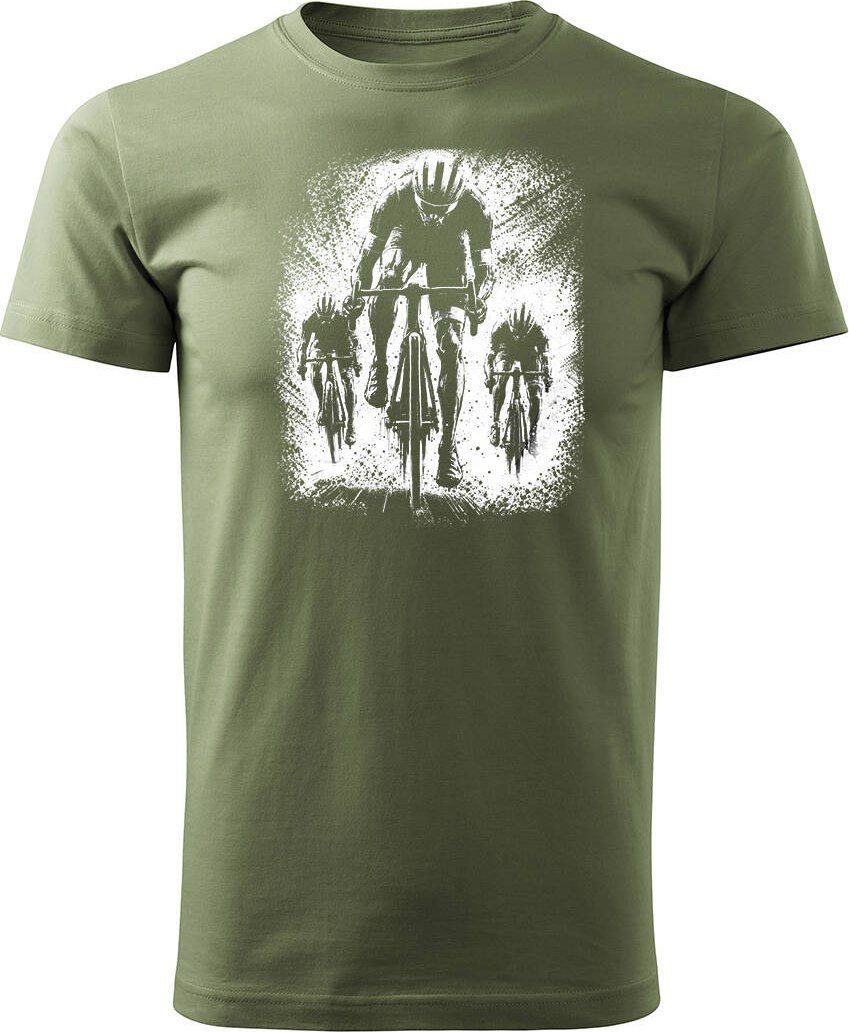 Topslang Koszulka z kolarzem kolarz kolarska kolarzami kolarze dla rowerzysty z kolarką rowerem męska khaki REGULAR XXL