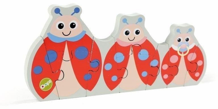 Puzzle dwustronne drewniane Biedronka