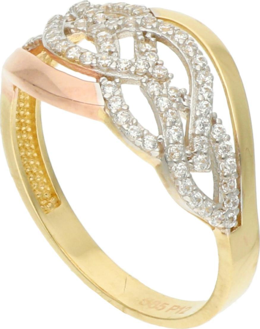 Rosanto Subletny złoty pierścionek z cyrkoniami roz. 16 585 14k