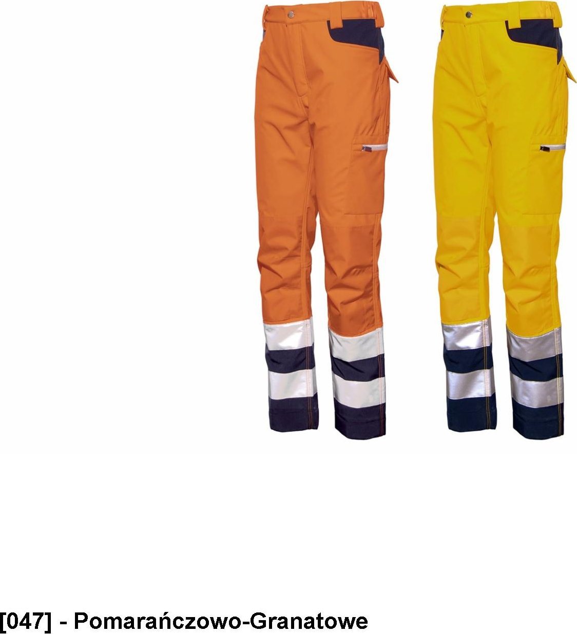 INDUSTRIAL STARTER IS-04510-048 - Spodnie HV GORDON z oddychającego i wodoodpornego materiału softshell w kolorze żółto-granatowym XL