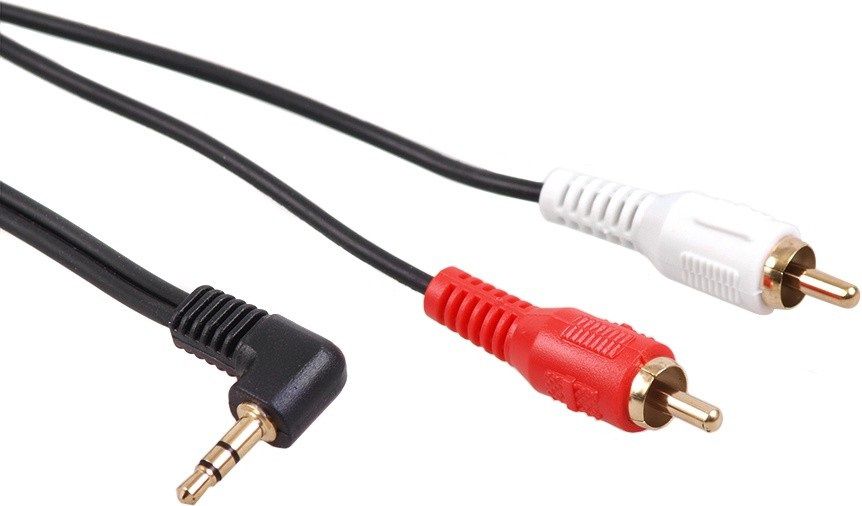 Kabel Maclean Jack 3.5mm - RCA (Cinch) x2 1m czarny (MCTV-824)