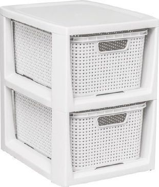 Branq Regał komoda z 2 koszami biały Branq