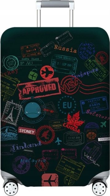 Pan i Pani Gadżet Pokrowiec na walizkę TRAVEL CIEMNE WZORY XL