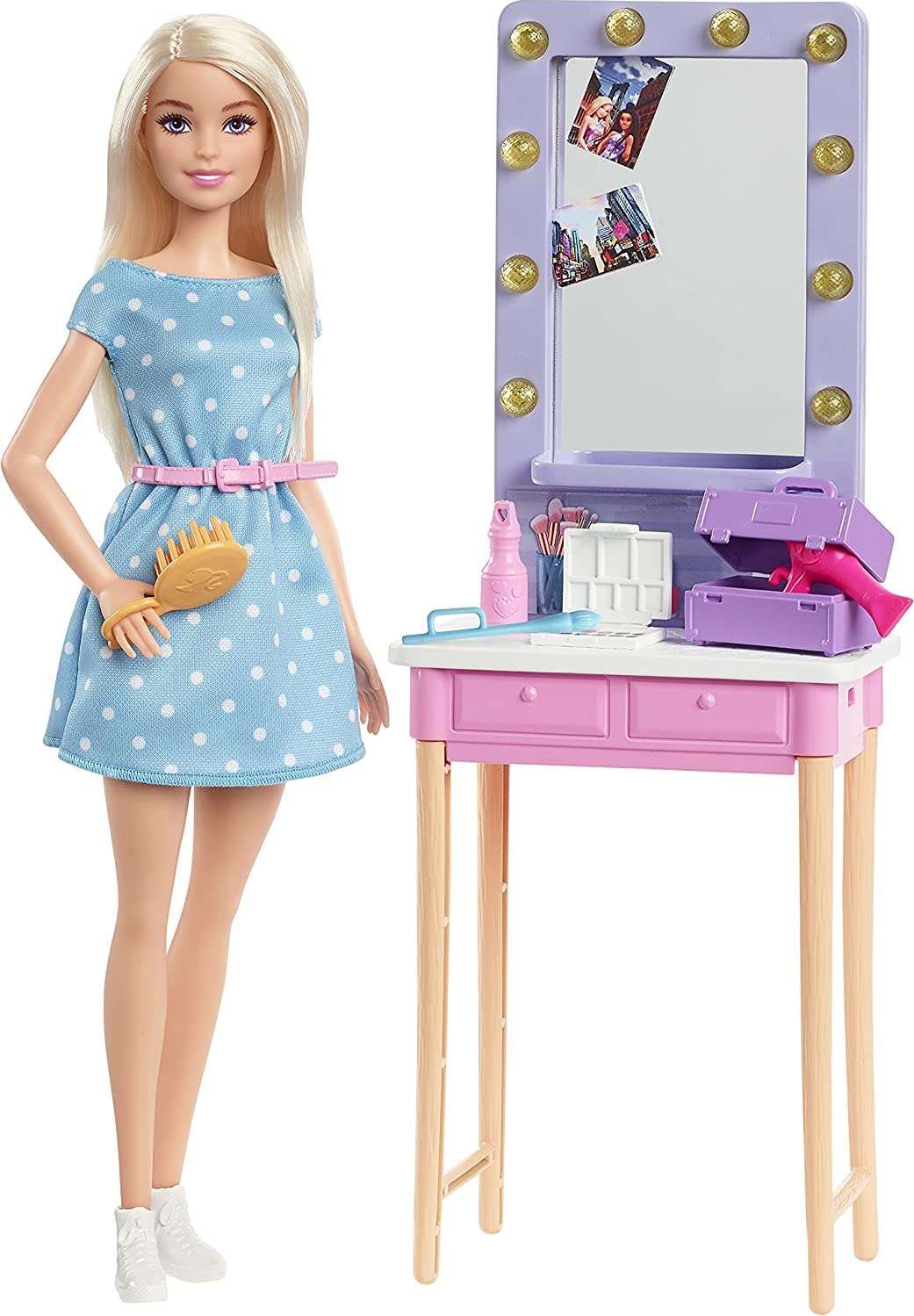Lalka Barbie Mattel Big City Big Dreams - Malibu + toaletka (GYG38/GYG39)