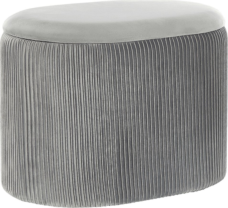 Beliani Welurowy puf ze schowkiem jasnoszary RICHLAND