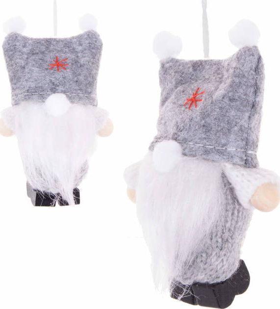 Springos Ozdoba choinkowa Krasnal szary 8 cm