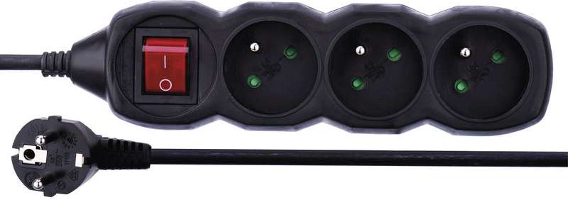 Listwa zasilająca Emos 3 gniazda 1.5 m czarna (PC1311)