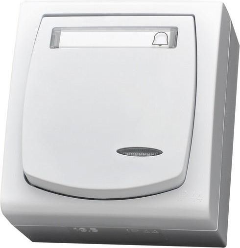 Ospel Łącznik dzwonek Madera zwierny z podświetleniem biały (ŁNH-6NS/00)