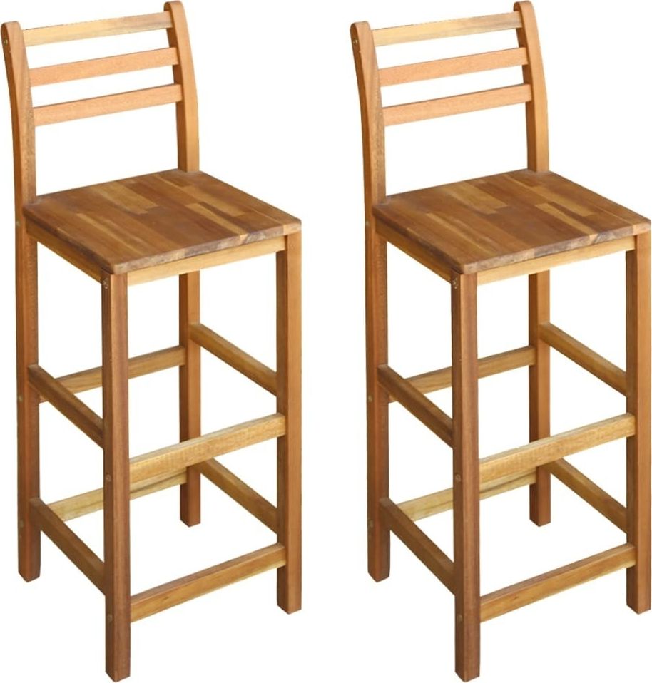 vidaXL Stołki barowe, 2 szt., lite drewno akacjowe